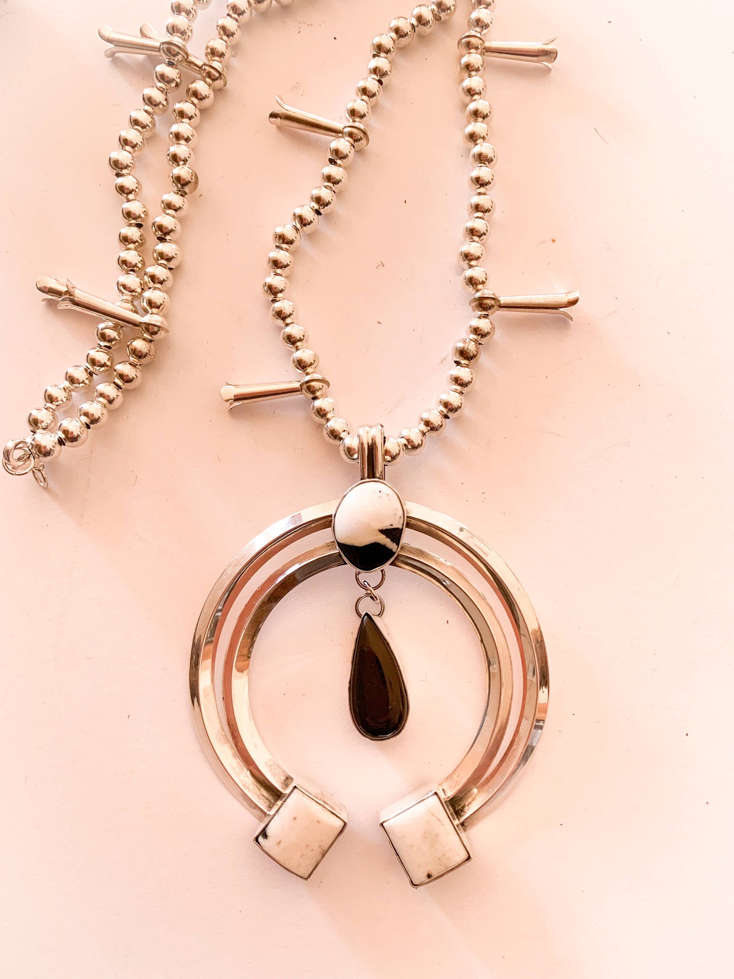 White Buffalo Turquoise Naja Necklace