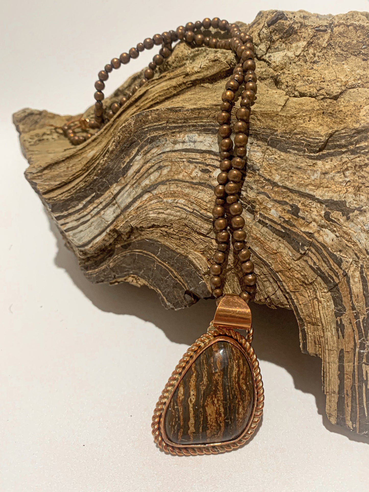 Striped Jasper Pendant Necklace