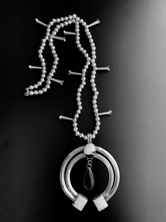 White Buffalo Turquoise Naja Necklace