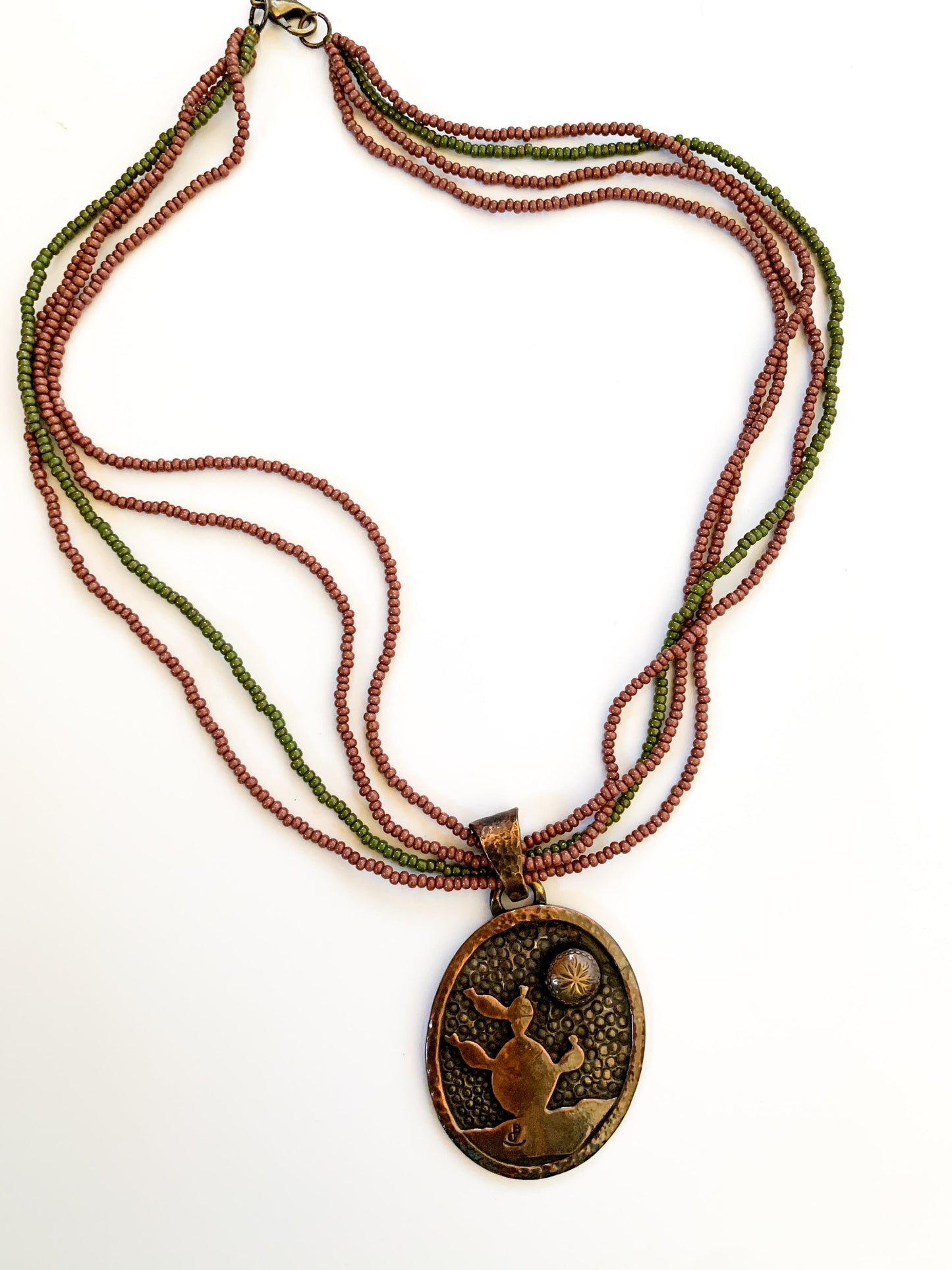 Prickly Pear Cactus Pendant Necklace