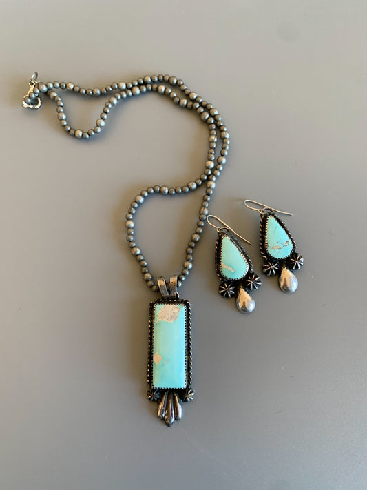 Morenci Turquoise Necklace and Earrings Set