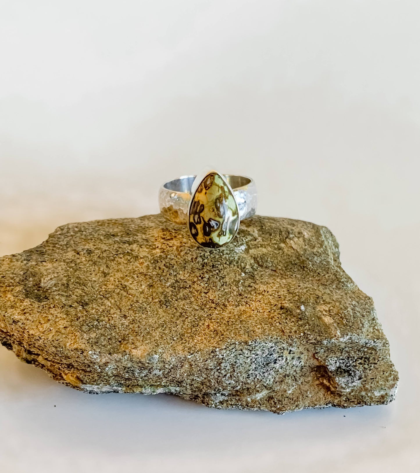 Yellow Speckled Jasper Ring
