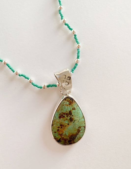 Hachita Turquoise Pendant and Necklace