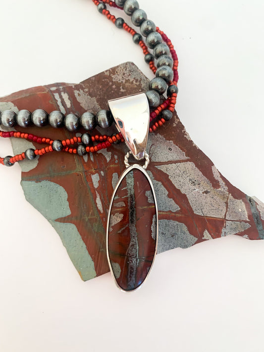 Banded Ironstone Pendant and Necklace