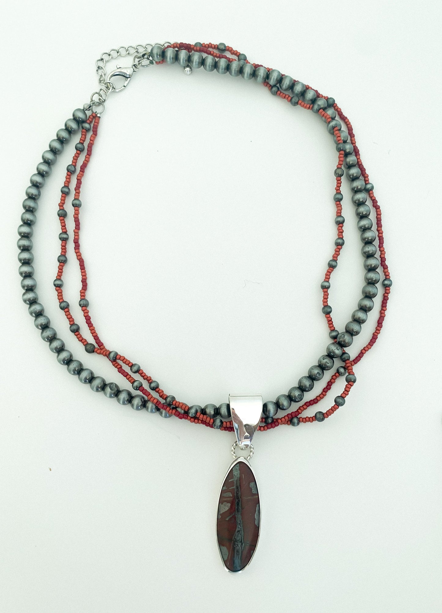 Banded Ironstone Pendant and Necklace