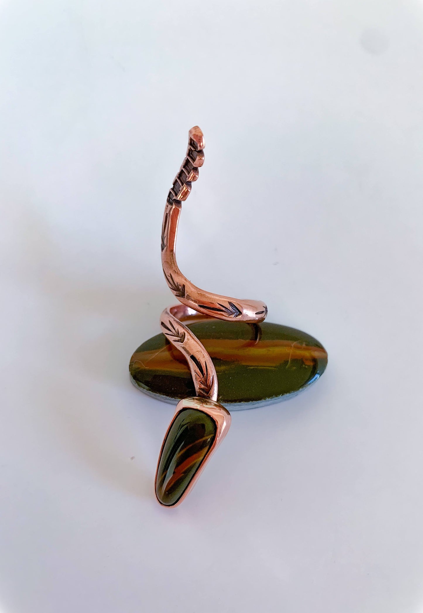 Chert Copperhead Snake Ring